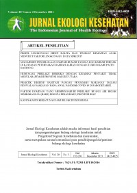 Jurnal Ekologi Kesehatan : The Indonesian Journal of Health Ecology